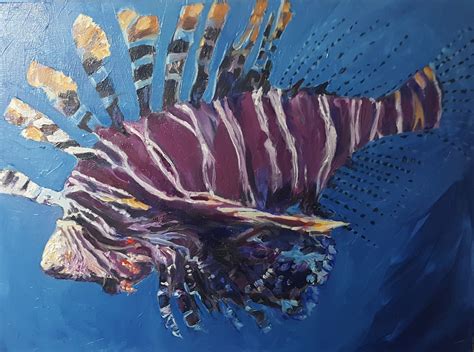 lion fish in oils | Lion fish, Fish pet, Painting