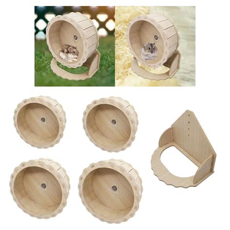 hamster wooden running wheel toys exercise wheels  gerbils syrian