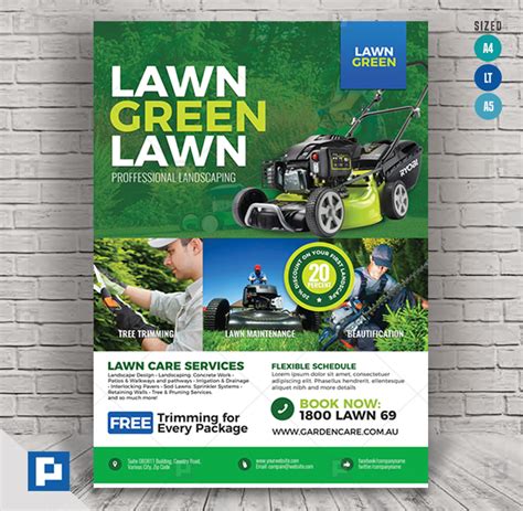 Landscaping And Lawn Care Flyer Psdpixel