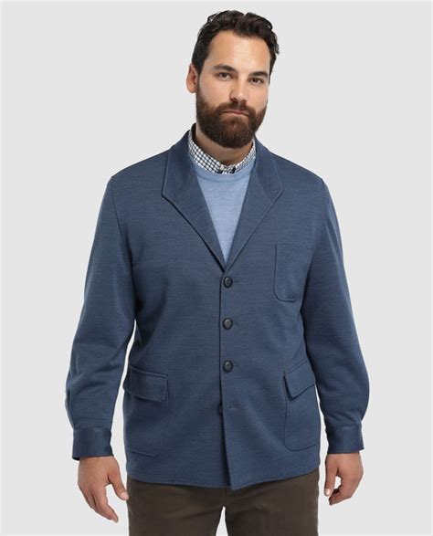 Chaqueta Teba De Hombre Emidio Tucci Classic Lisa Azul Tallas Grandes