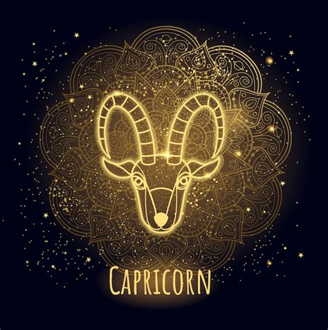 Premium Vector Colorful Zodiac Sign Capricornvector Lineart