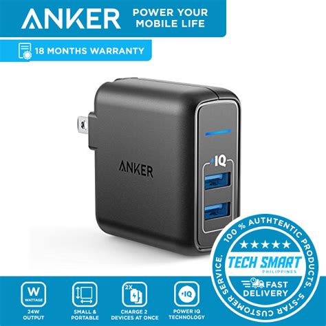 Anker PowerPort 2 Elite Dual Port 24W USB Travel Wall Charger With