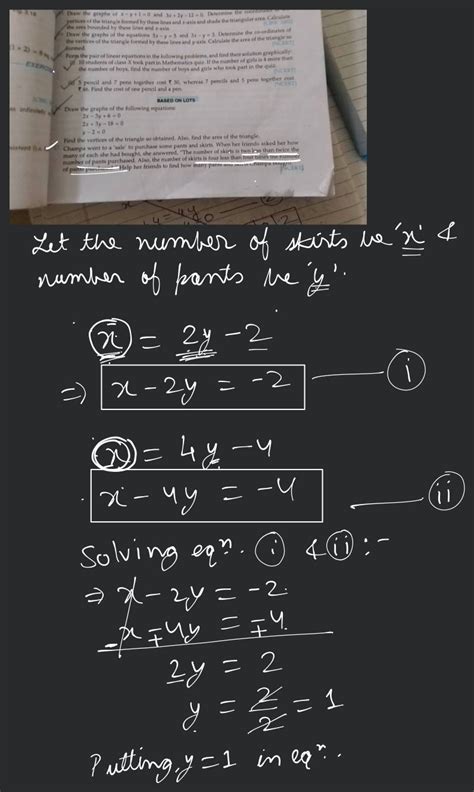 Draw The Graphs Of X−y 1 0 And 3x 2y−12 0 Determine The Coordinau Yertic