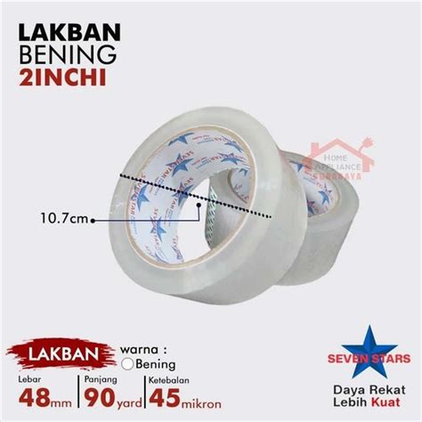 Jual SEVEN STAR Tape Isolasi Lakban OPP Bening Coklat 2 Inch 45mm X