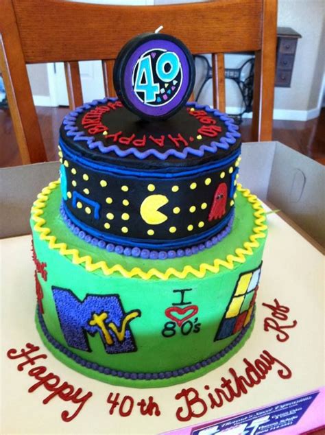 1980 S Decade Cake With PacMan MTV And Rubix Cube Cupcake Cakes