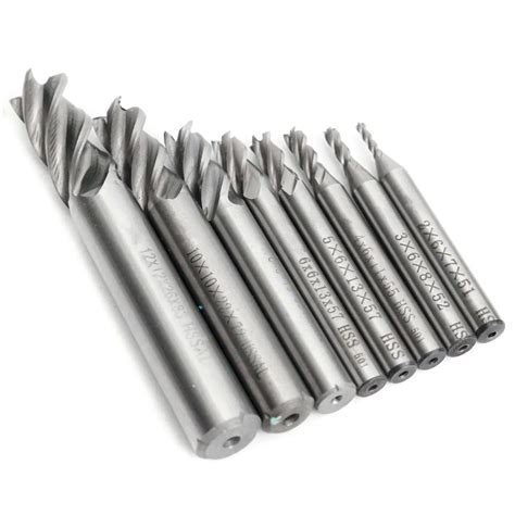 Aliexpress Buy AYHF SWT 8PC 4 Flute HSS End Mill CNC Milling