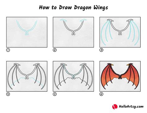 How to Draw Dragon Wings - HelloArtsy