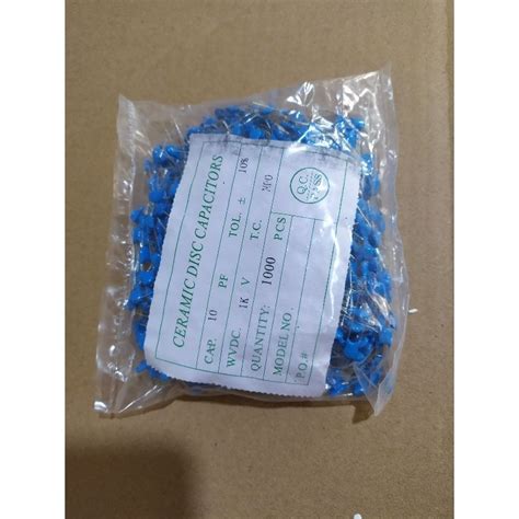 Jual 1 000 Pcs Kapasitor 10 Pf 1 KV Capacitor Keramik Biru 10 PF 1KV