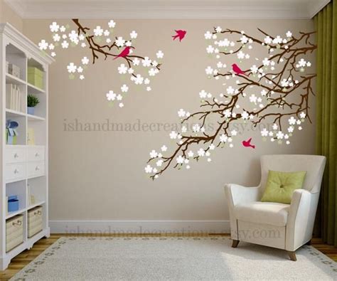 Living Room Wall Decals Cherry Blossom Decal Cherry Etsy Wall