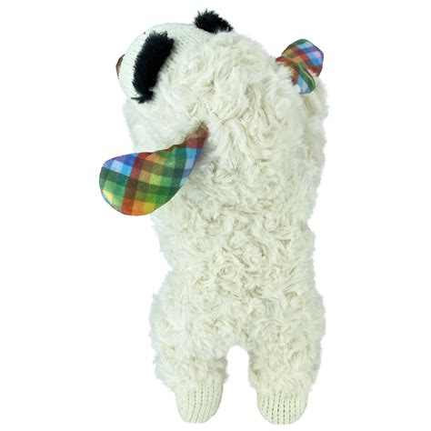 Multipet Lamb Chop Plush Dog Toy Medium Plaid Paws 105 Inches