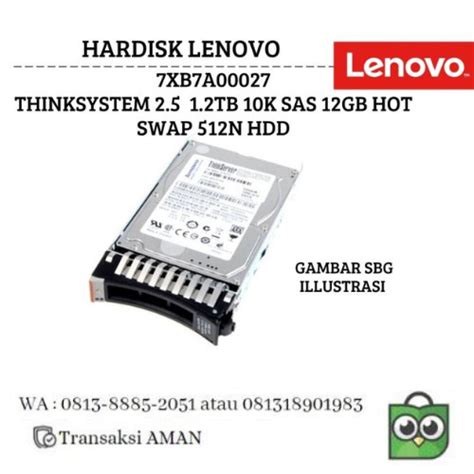 Jual Hardisk Server Lenovo 1 2TB 10K SSD 12Gb Hot Swap 512n 7XB7A00069 Kab Karanganyar PC