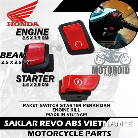 Saklar Tombol Starter Dan Idling Stop Vietnam Merah Cut Starter Dim