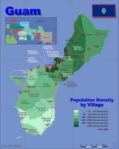 Guam Country Data Links And Map By Administrative Structure