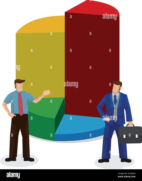 Set Of Businessman Giving A Presentation With A Giant Market Chart