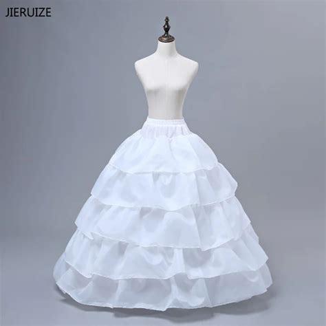 JIERUIZE Free Shipping 4 Hoops 5 Layers Wedding Petticoat Ball Gown