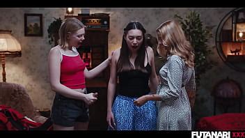 Blondes Brunette Trans Fucks Girl In Lesbian Shemale Threesome With Double Futa