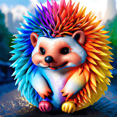 Chef Dœuvre 3d Rainbow Hedgehog · Creative Fabrica