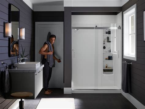 Walk In Showers & Shower Enclosure Kits | KOHLER LuxStone Showers