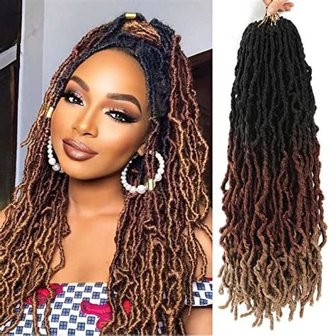 Faux Locs Crochet Hair Ombre Soft Locs 22 Inch 7 Packs Pre Looped Soft Locs Crochet Hair For