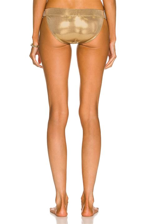 Norma Kamali Banded Bikini Bottom In Gold Fwrd