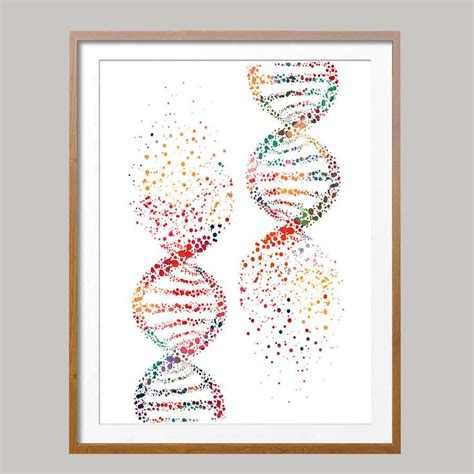 Dna Molecule Science Art Print Genetics Art Illustration Biology Art