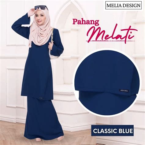 By Melia Design Baju Kurung Pesak Pahang Plain Murah Viral Ironless Tak