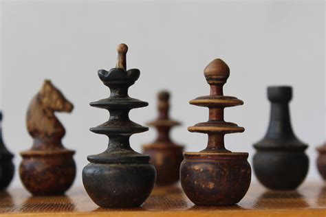 Very Rare Antique Russian Wooden Chess Set Roly Poly Chess Etsy