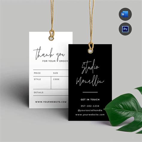 Printable Hang Tag Template Thank You Swing Tags Custom - Etsy | Hang ...