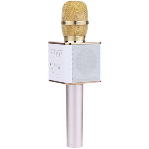 Bluetooth микрофон-караоке DM Karaoke Q9 с динамиком (колонка) Золотой ...