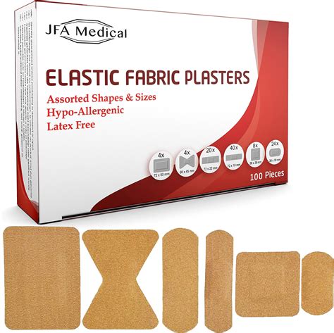 Jfa Fabric Assorted Plasters 6 Sizes 100 Plasters Per Pack Amazon