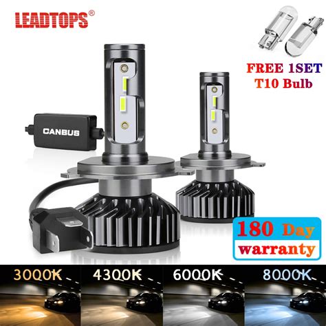 1 Pair CSP Car LED Headlight Bulb H4 H7 H11 H27 9005 HB3 9006 HB4 H1