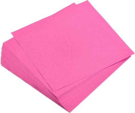 Sourcing Map 25 Sheets Origami Paper Double Sided Fluorescent Pink 15cm