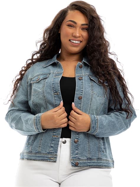 A3 Denim Women's Plus Size Distressed Denim Jacket - Walmart.com