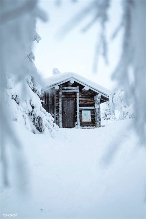 Download free image of Wooden cabin in a snowy forest in Finland by ...