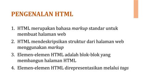 pengenalan html  syntak dasar html copypptx
