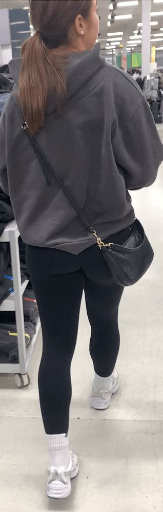 Perfect Round Ass Showing Off Her Long Socks And Black Leggings Spandex Leggings Yoga Pants