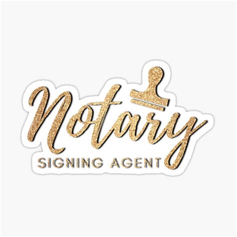 Notary Signing Agent Gold Sticker For Sale By Peakdperfection