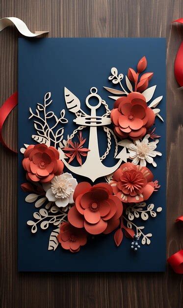 Premium Photo Background Of Nautical Themed Wedding Invitation Card