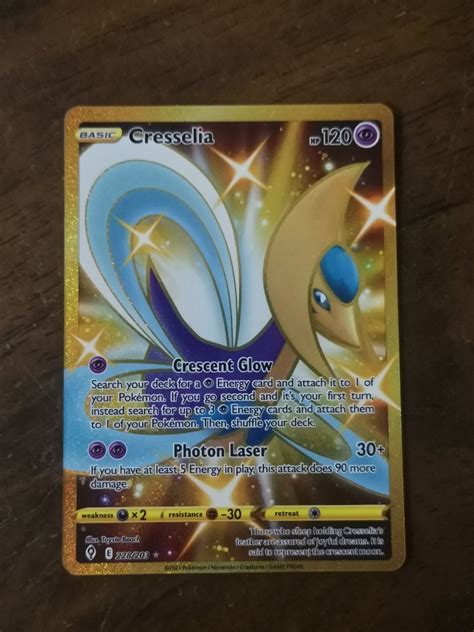 Pokemon Evolving Skies Cresselia Gold Hobbies Toys Toys Games