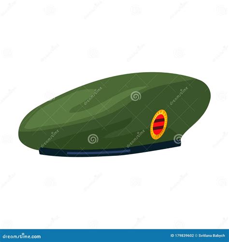 Military Beret Vector Iconcartoon Vector Icon Isolated On White