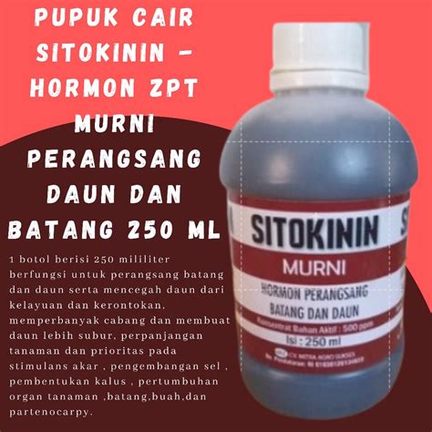 Jual Pupuk Cair Sitokinin Hormon ZPT Murni Perangsang Daun Dan Batang