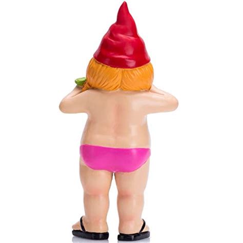 Sinifer Funny Naked Gnome Statue Resin Peeing Dwarf Naughty Fairy