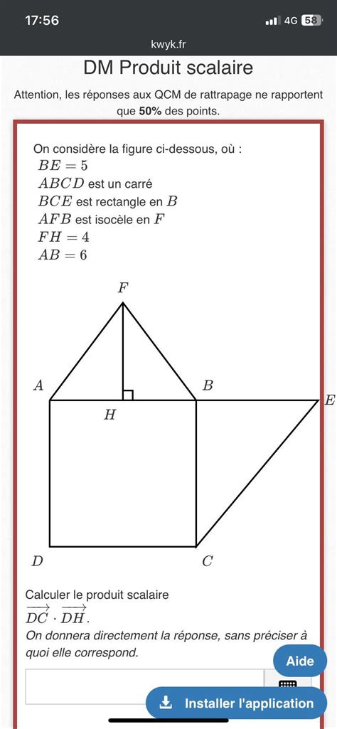 On considère la figure ci dessous où BE 5 ABCD est un carré BCE est