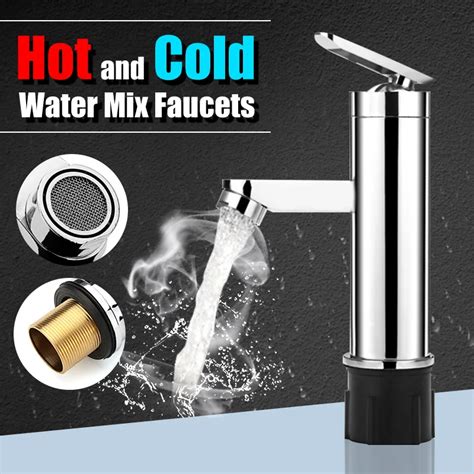 Deck Mounted Hot And Cold Water Mix Faucets Home Kitchen Bathroom Basin Sink Water Faucet Single