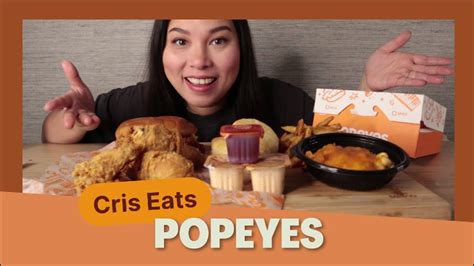 Popeyes Mukbang Chicken Fries Chicken Sandwich And Mac And Cheese