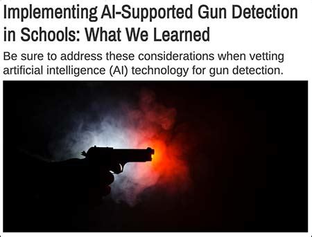 School District Shares Lessons Learned from AI Visual Gun Detection