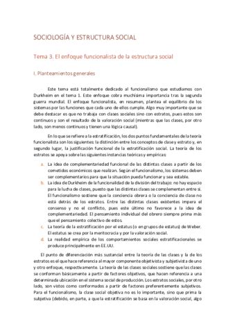 Tema El Enfoque Funcionalista De La Estratificaci N Social Pdf