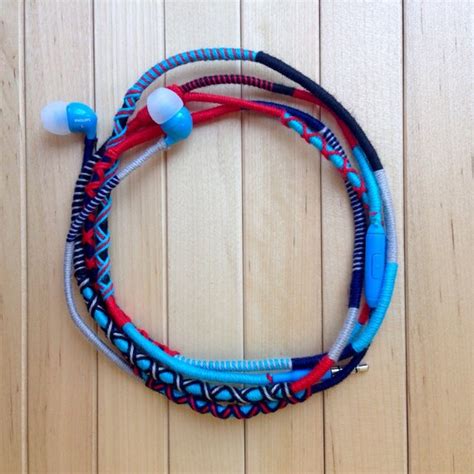 Wrapped Colorful Earbuds With Mic Handwrapped Multicolor Etsy