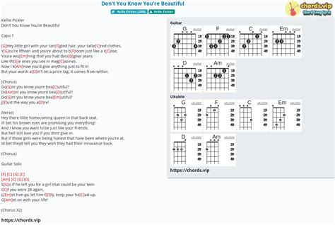 Chord: Don't You Know You're Beautiful - tab, song lyric, sheet, guitar ...