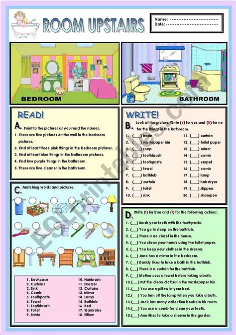 Room Upstairs Esl Worksheet By Ayrin